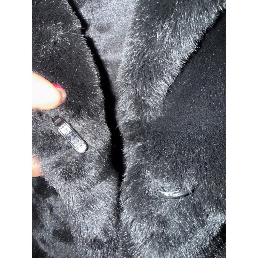 Kristen Blake Women's XL Black Faux Fur Coat Jacket Plush Lined - Picture 4 of 7